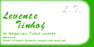 levente tinhof business card